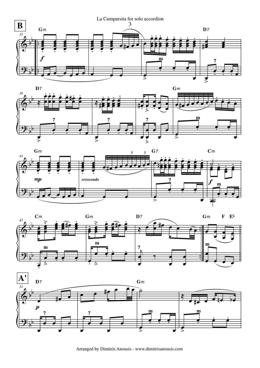 La Cumparsita - Solo Accordion Accordion scores gallery preview page 4