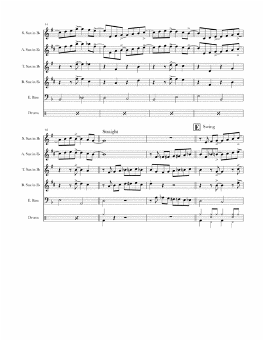 Walk Don't Run Saxophone Quartet scores gallery preview page 6