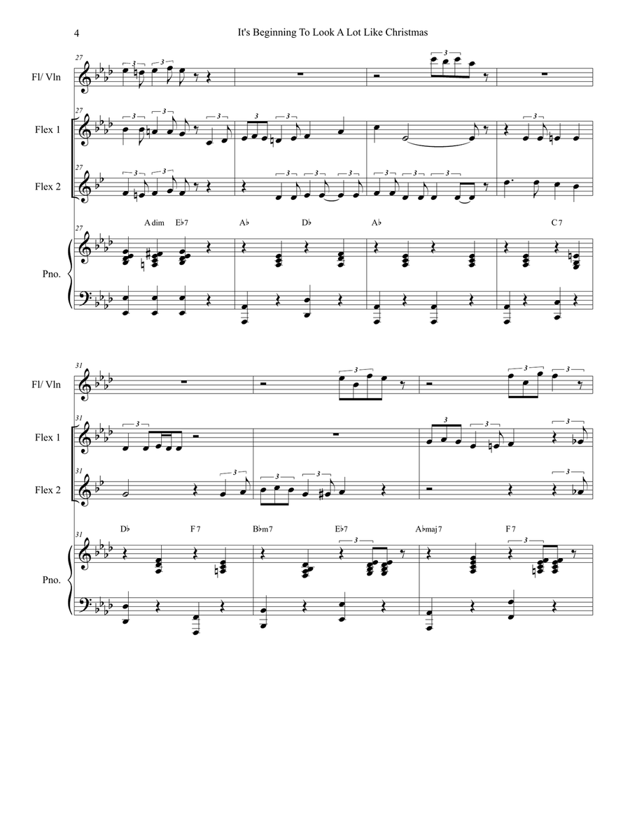 It's Beginning To Look Like Christmas Large Ensemble scores gallery preview page 4