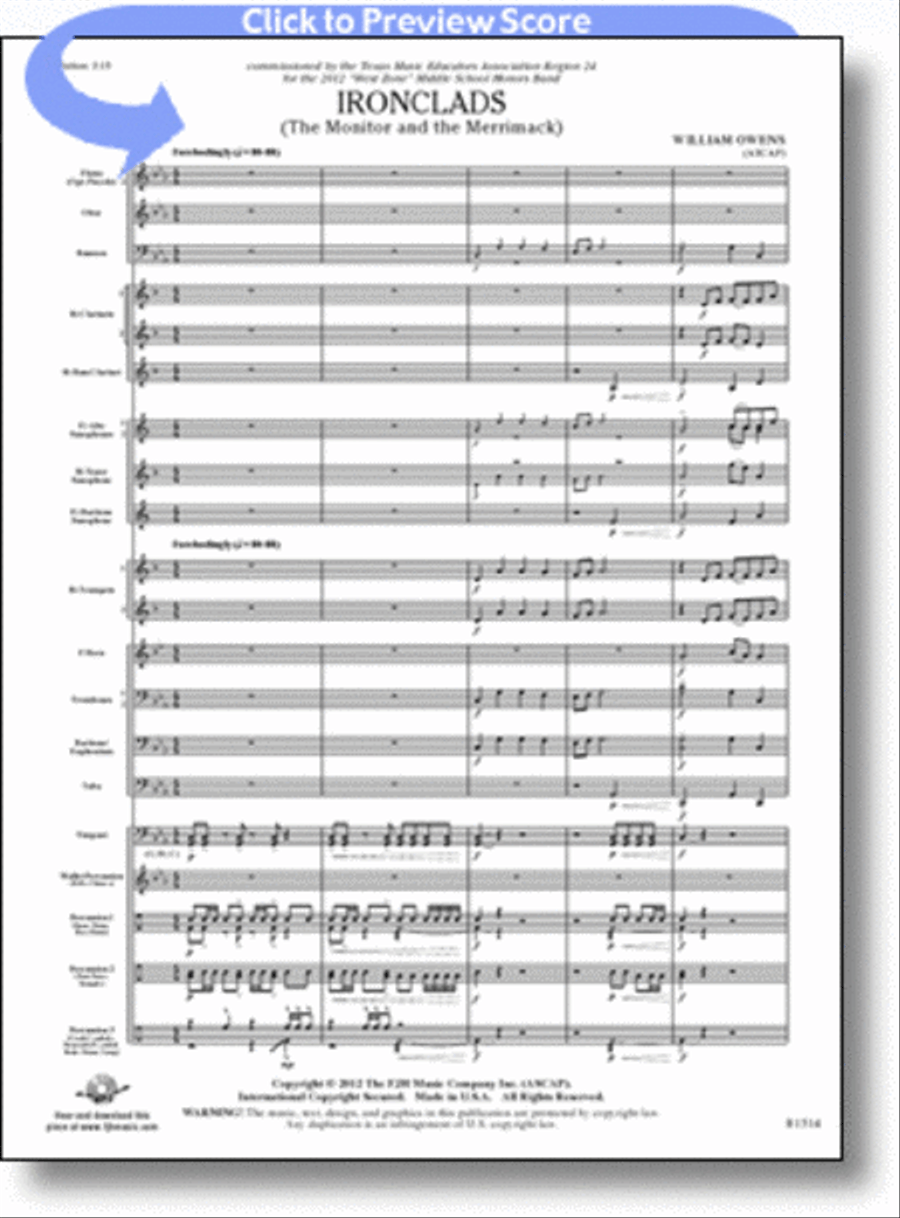 Ironclads Concert Band scores gallery preview page 1