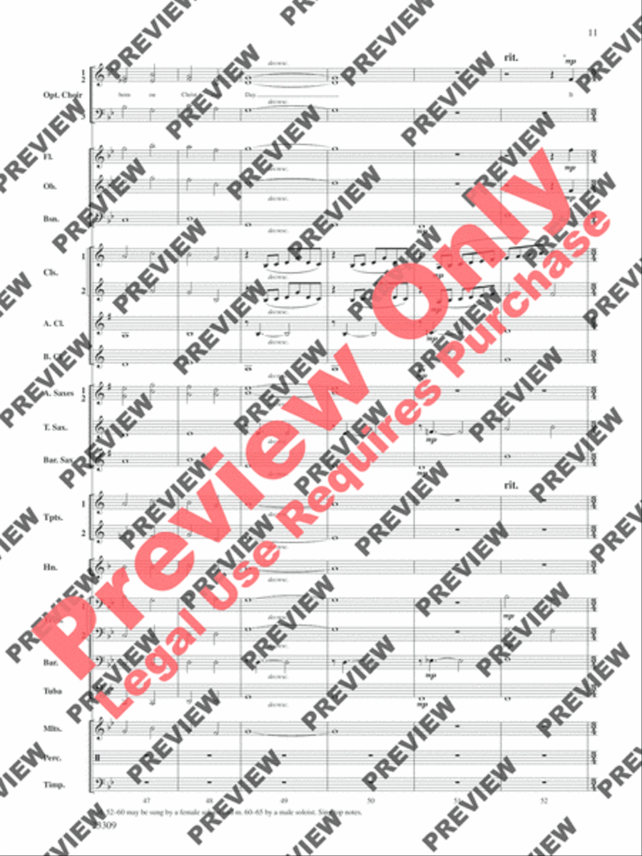 Merry Christmas to All (A Medley of Carols) Concert Band scores gallery preview page 12