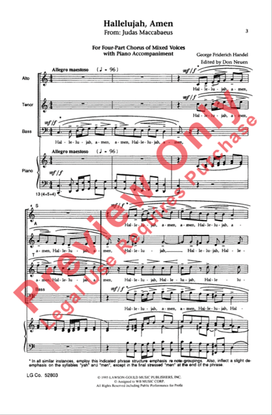 Hallelujah, Amen 4-Part scores gallery preview page 3