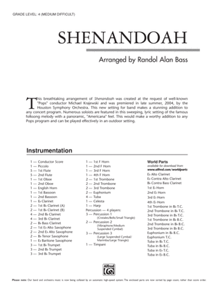 Book cover for Shenandoah: Score