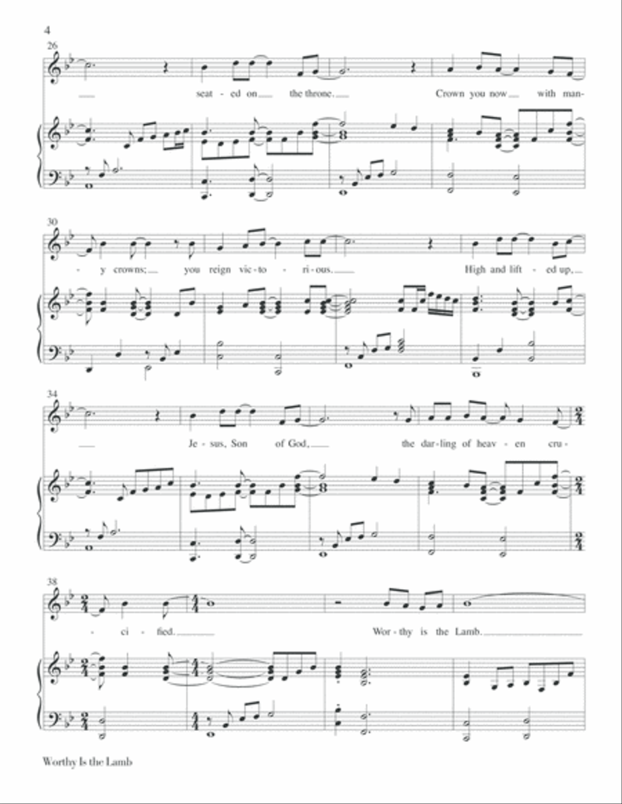 Worthy Is the Lamb Medium Voice scores gallery preview page 4
