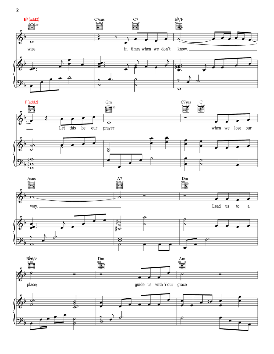 The Prayer Piano, Vocal, Guitar scores gallery preview page 2