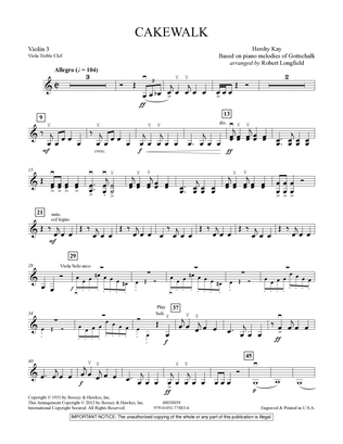 Cakewalk - Violin 3 (Viola Treble Clef)