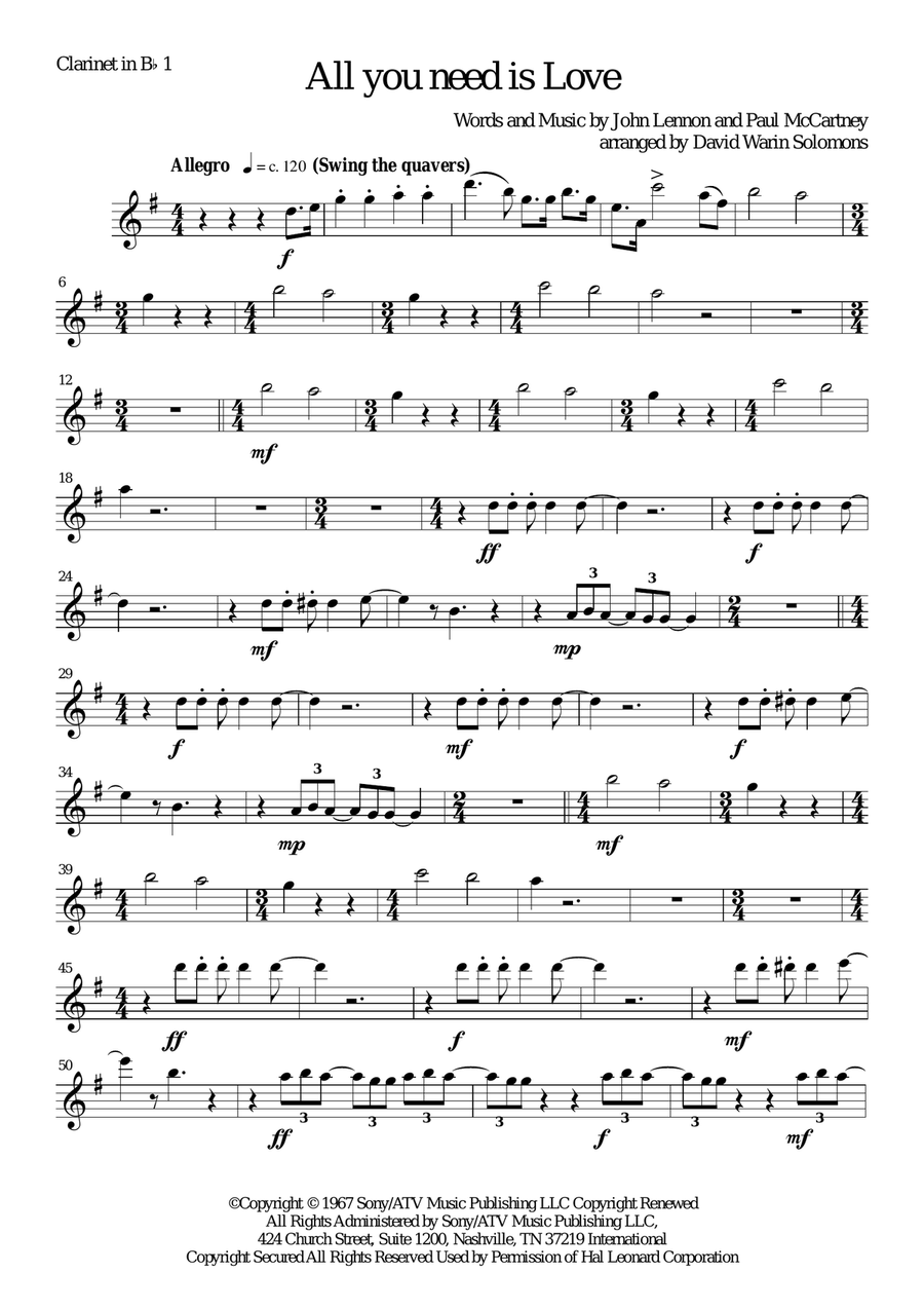 All You Need Is Love Woodwind Trio scores gallery preview page 4