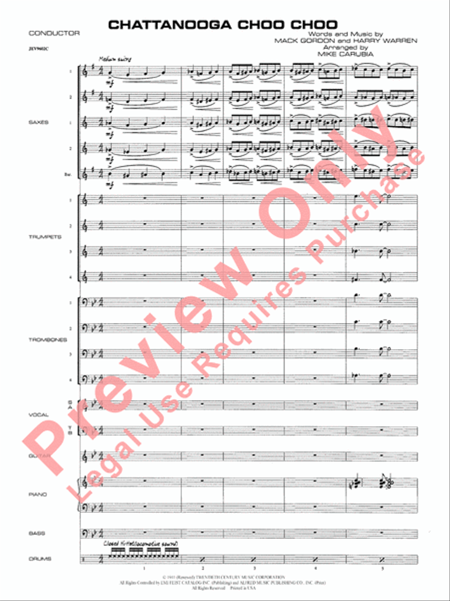 Chattanooga Choo Choo Jazz Ensemble scores gallery preview page 4