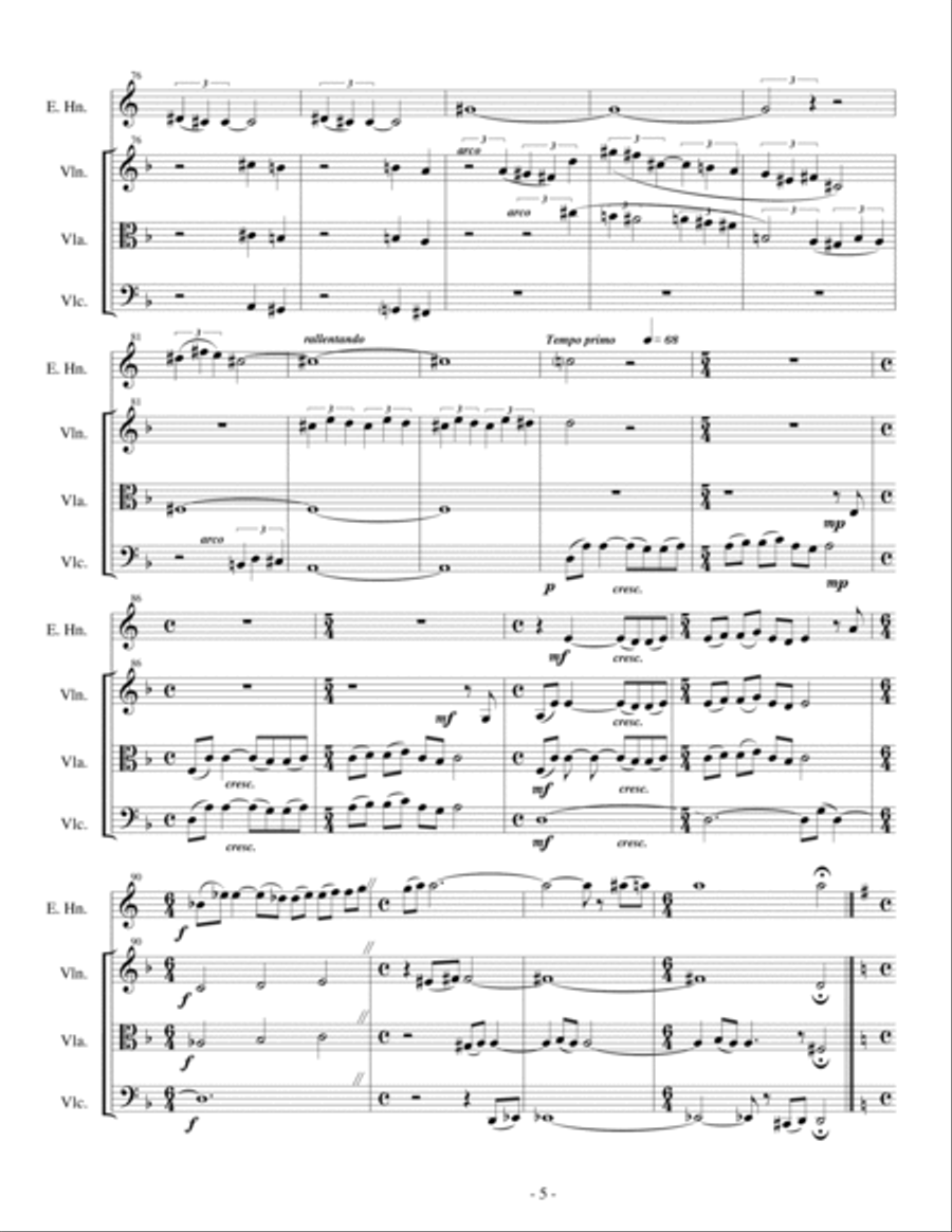 Quartet for English Horn and Strings Piano Quartet scores gallery preview page 6