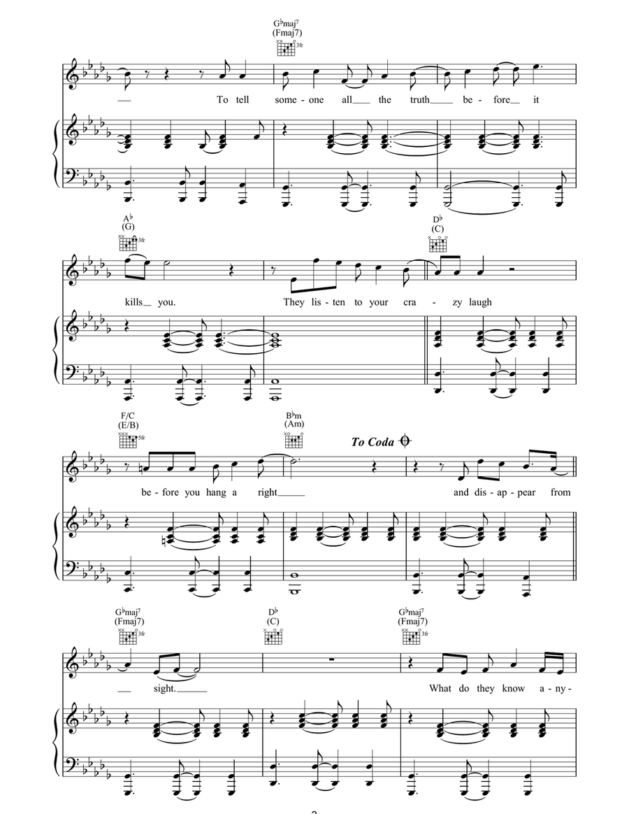 Fox In The Snow Piano, Vocal, Guitar scores gallery preview page 3