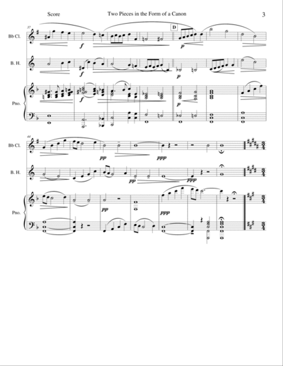 Two Pieces in the Form of a Canon Woodwind Duet scores gallery preview page 3