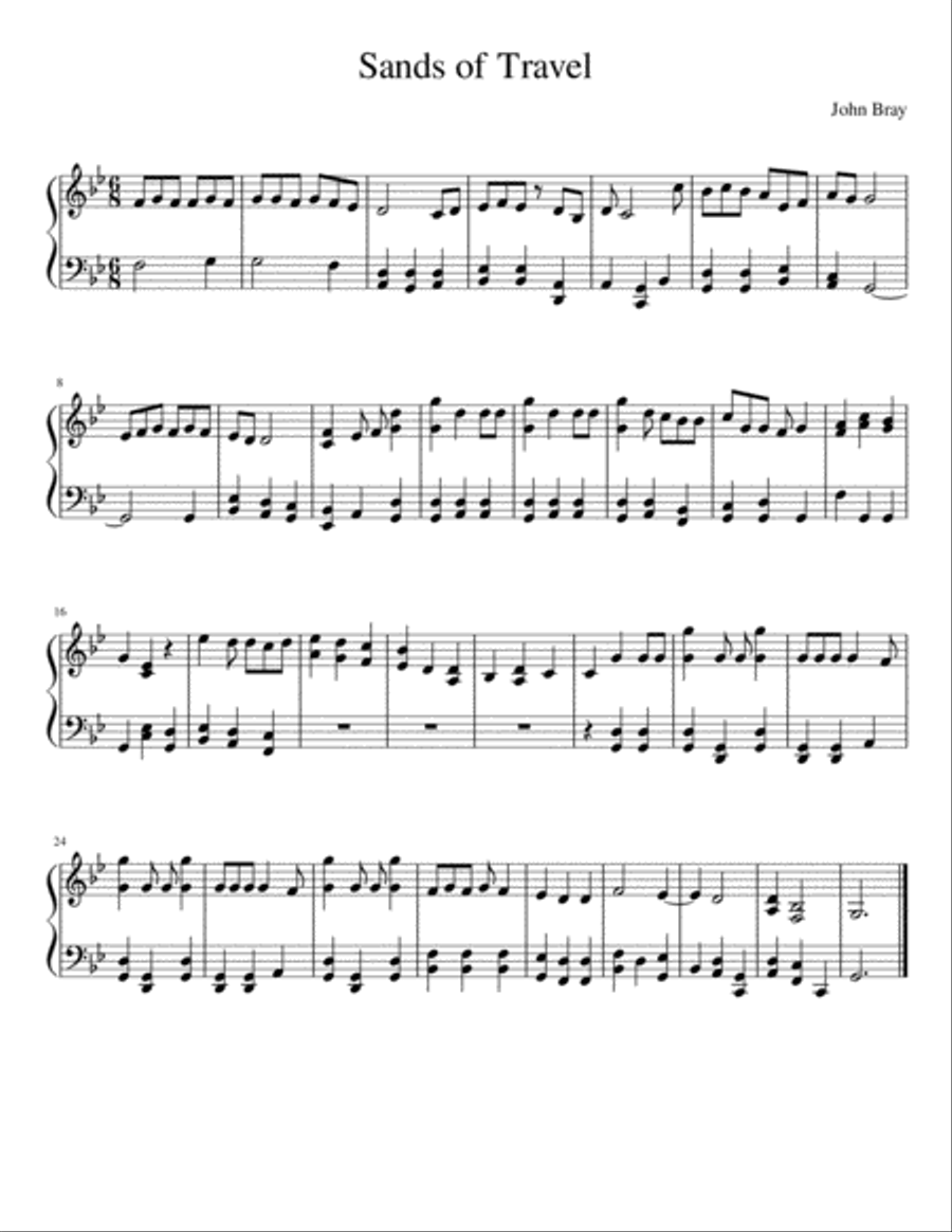 Sands of Travel Piano Solo scores gallery preview page 1