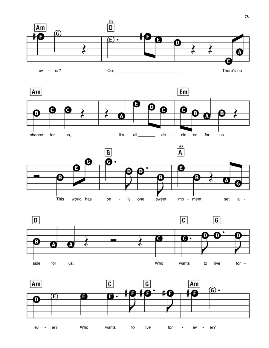 Who Wants To Live Forever Electronic Keyboard scores gallery preview page 2