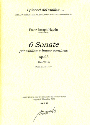 6 Sonate op.23, Hob VI:1-6 (Paris, [1775])