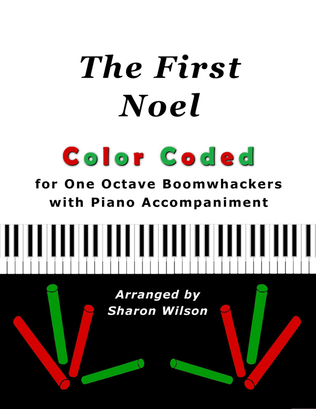The First Noel (Color Coded for One Octave Boomwhackers with Piano)