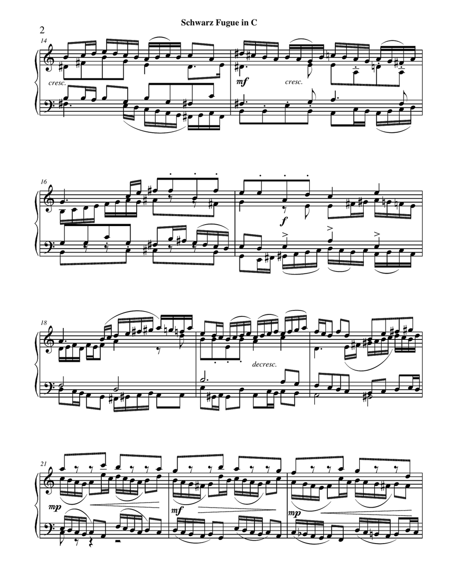 Fugue in C Piano Solo scores gallery preview page 2