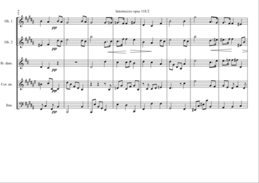 Intermezzo opus 118 n°2 Intermezzo opus 118 n°2 Woodwind Ensemble scores gallery preview page 2
