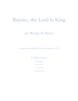 Book cover for Rejoice, the Lord is King (Brass Sextet)