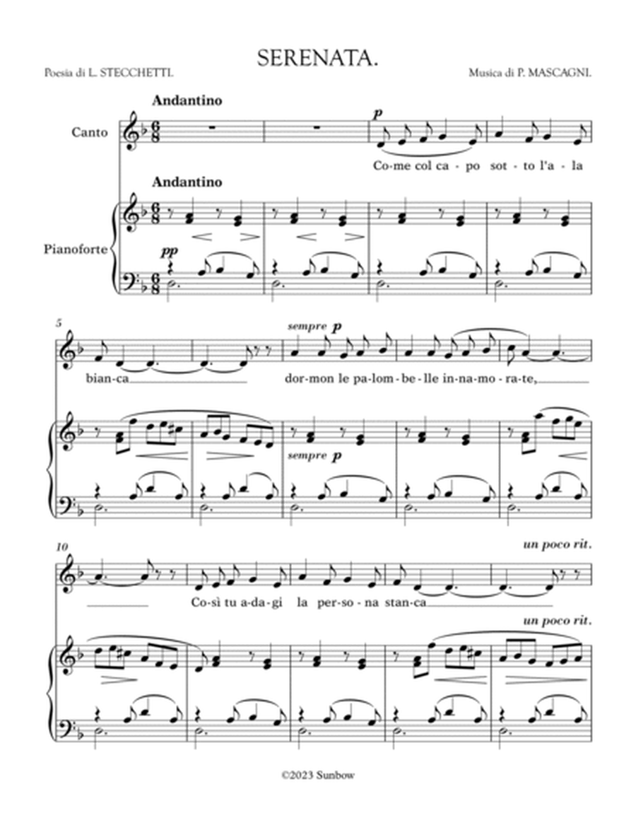 Mascagni: Serenata (transposed to d minor)