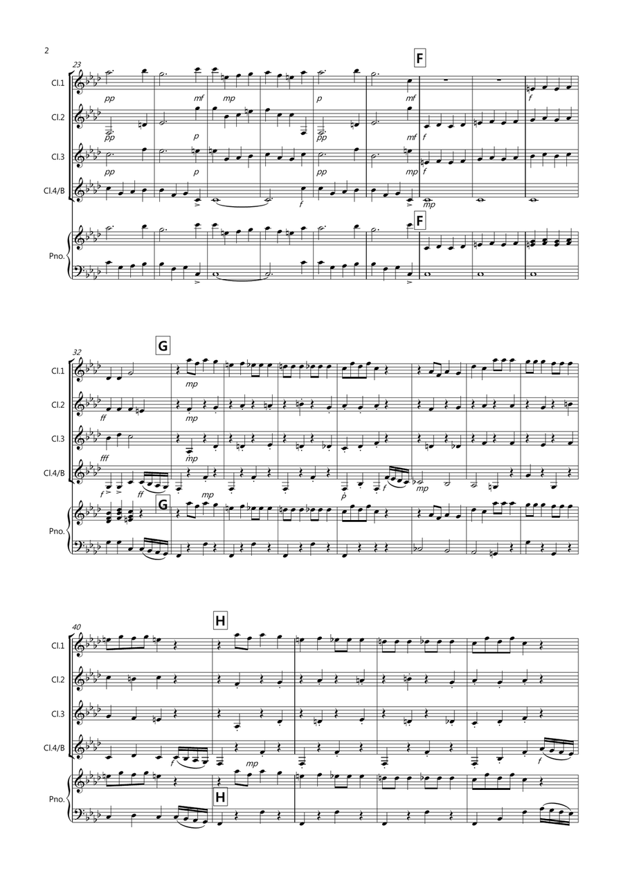 Dance of the Sugar Plum Fairy (fantasia from Nutcracker) for Clarinet Quartet Clarinet Quartet scores gallery preview page 2