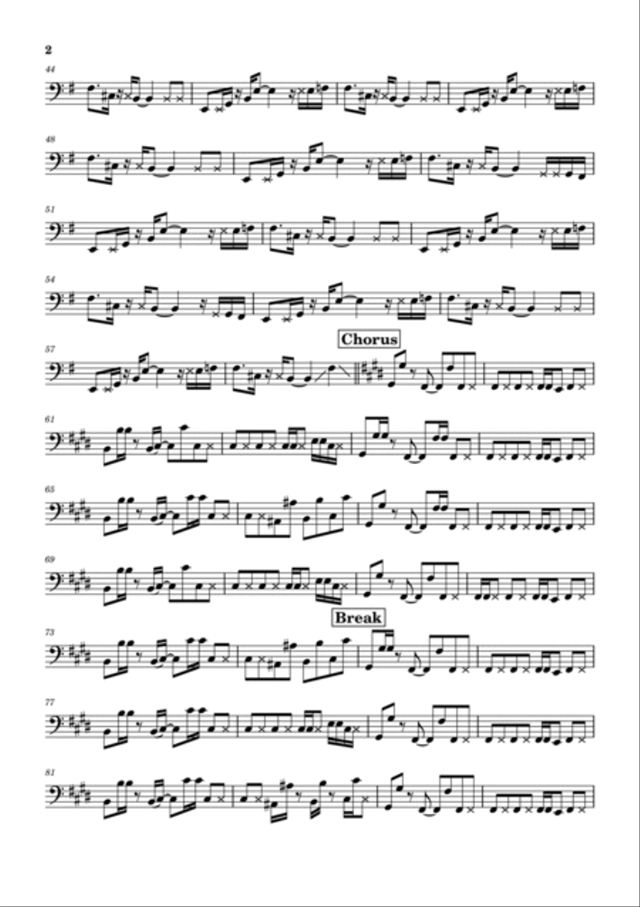 Cosmic Girl Cosmic Girl Bass Guitar scores gallery preview page 2