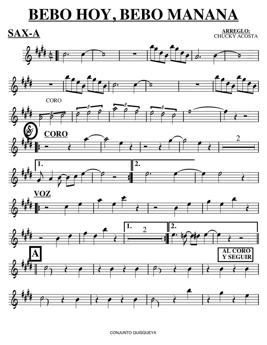 BEBO HOY, BEBO MAÑANA Full Orchestra scores gallery preview page 1