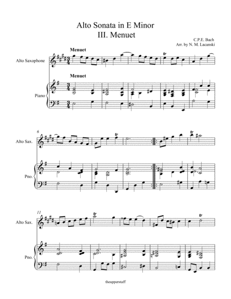 Alto Sonata in E Minor III. Menuet