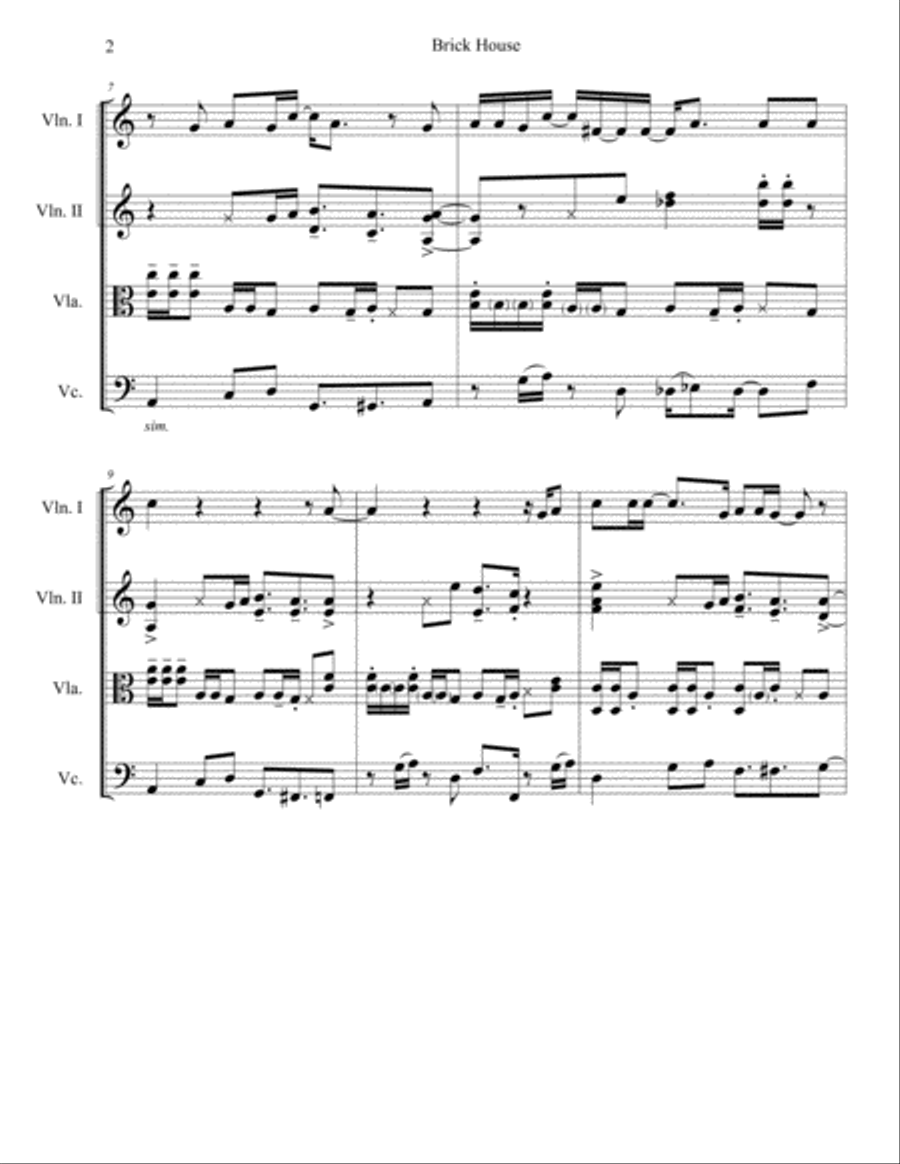Brick House String Quartet scores gallery preview page 2