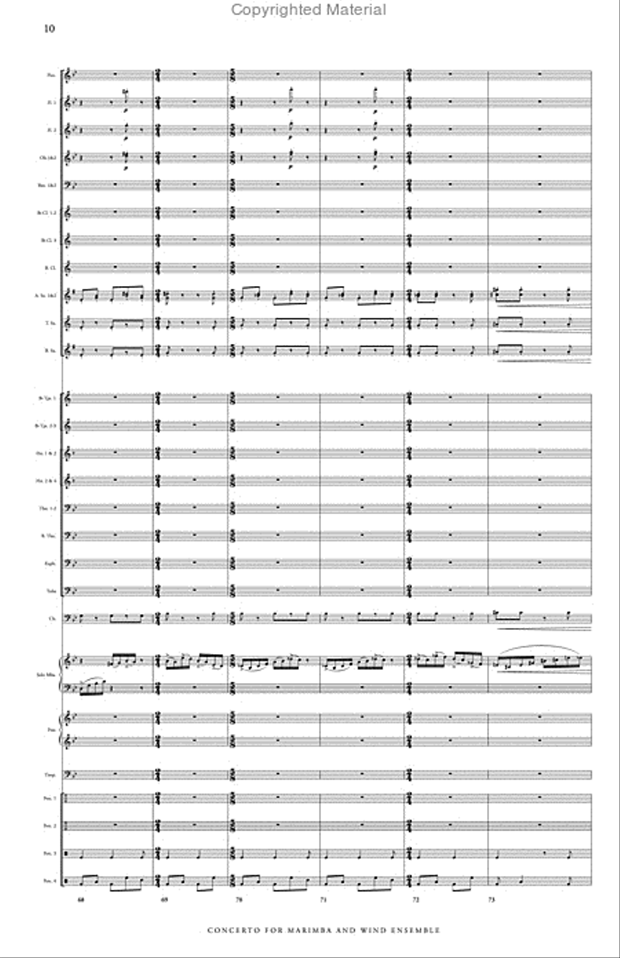 Concerto No. 2 for Marimba & Wind Ensemble Concert Band scores gallery preview page 11
