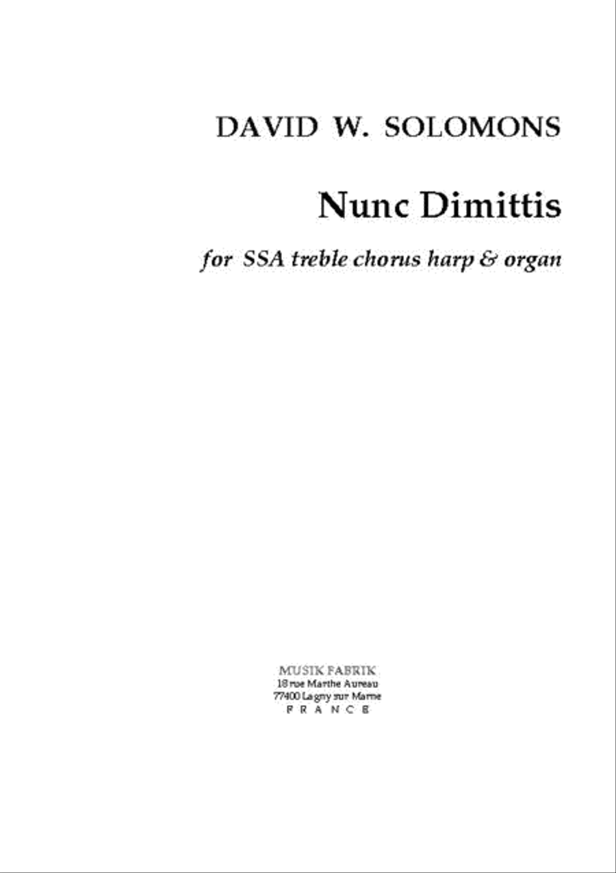 Nunc Dimittis SSA scores gallery preview page 1