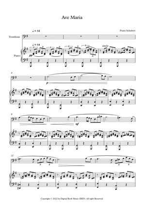 Book cover for Ave Maria - Franz Schubert (Trombone + Piano)