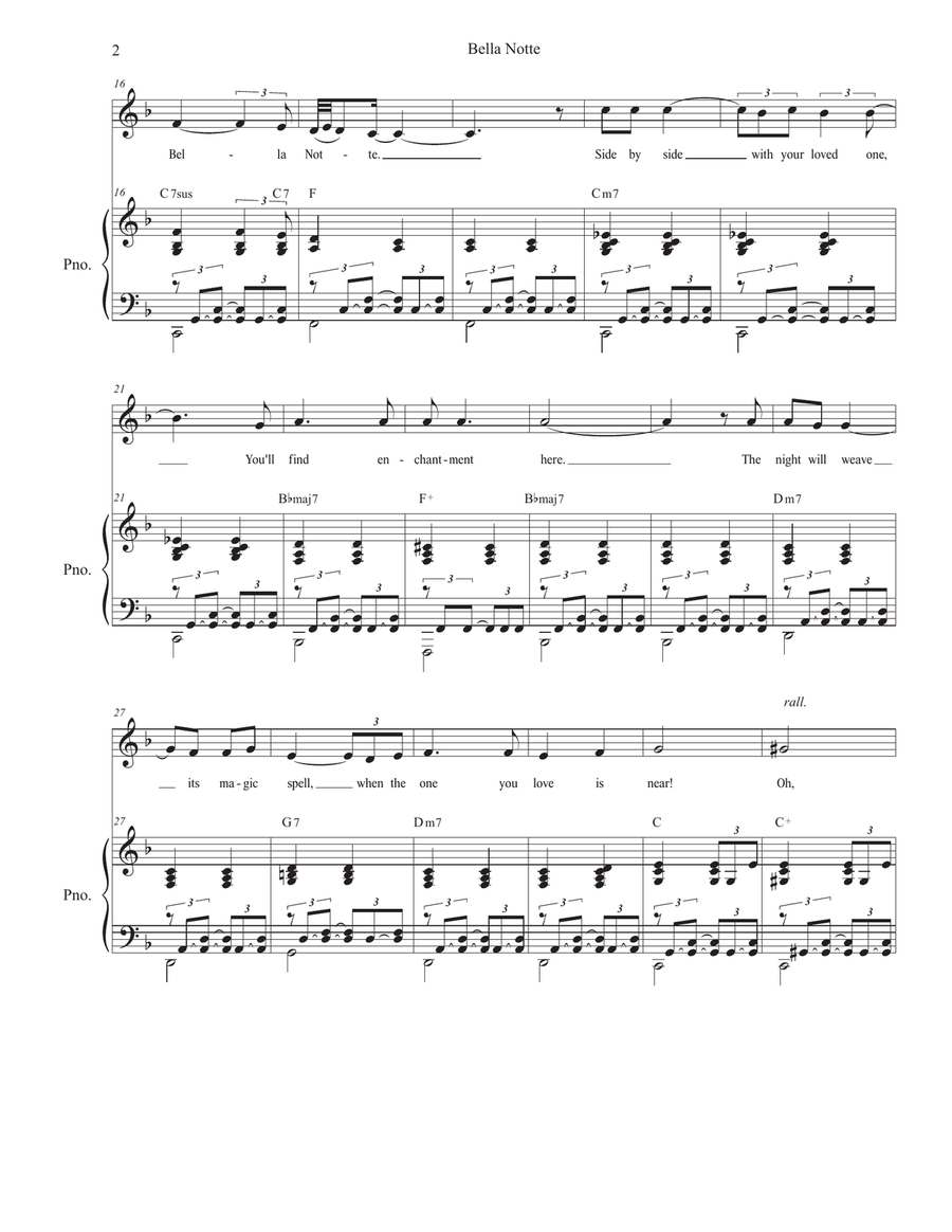 Bella Notte Unison Choir scores gallery preview page 2