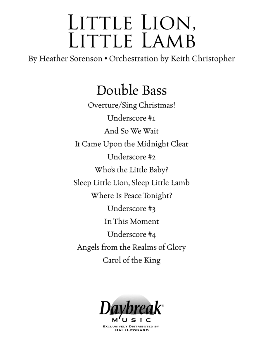 Little Lion, Little Lamb - Double Bass Choir scores gallery preview page 1