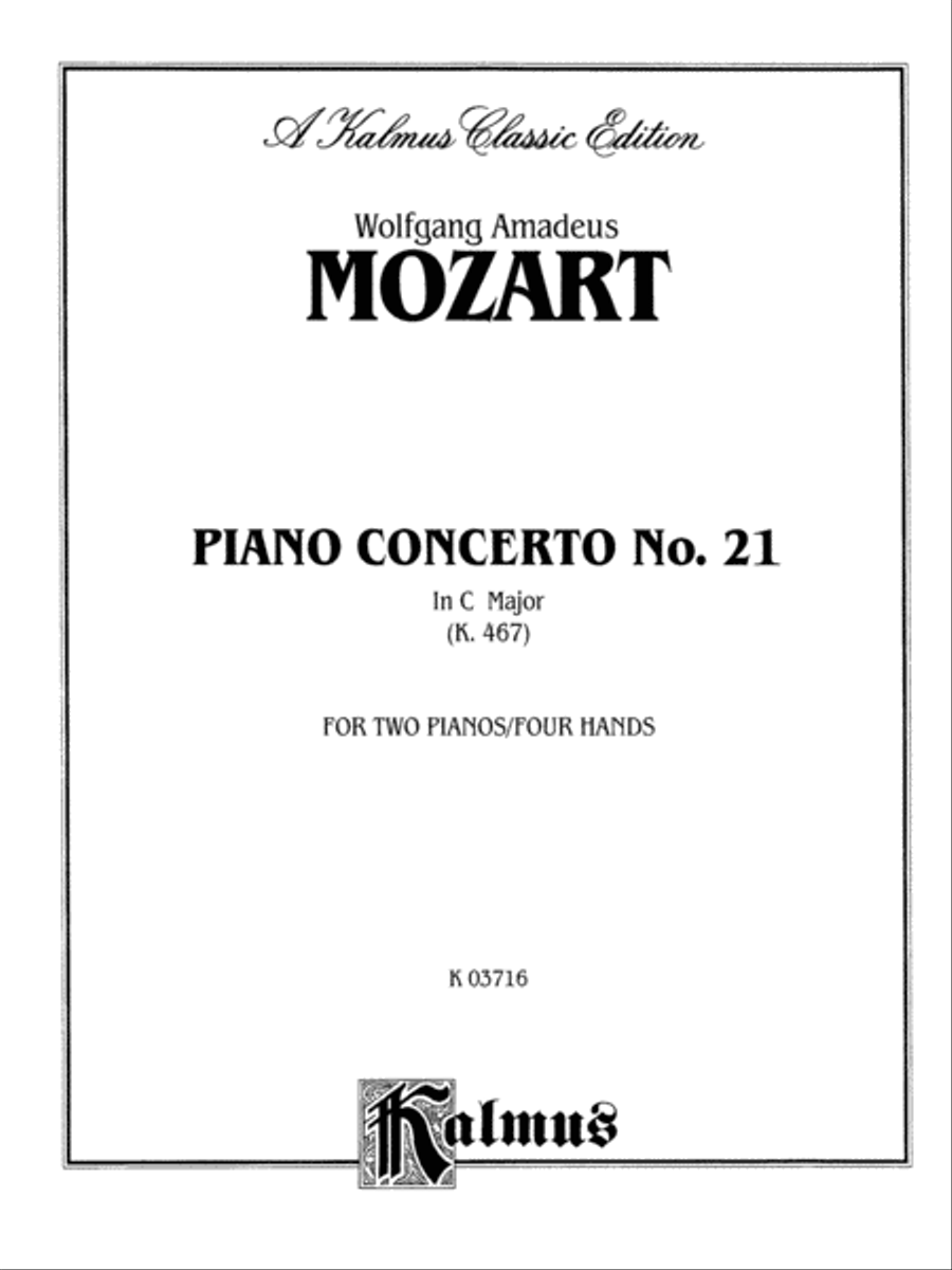 Mozart: Piano Concerto No. 21 in C Major, K. 467 Piano scores gallery preview page 1