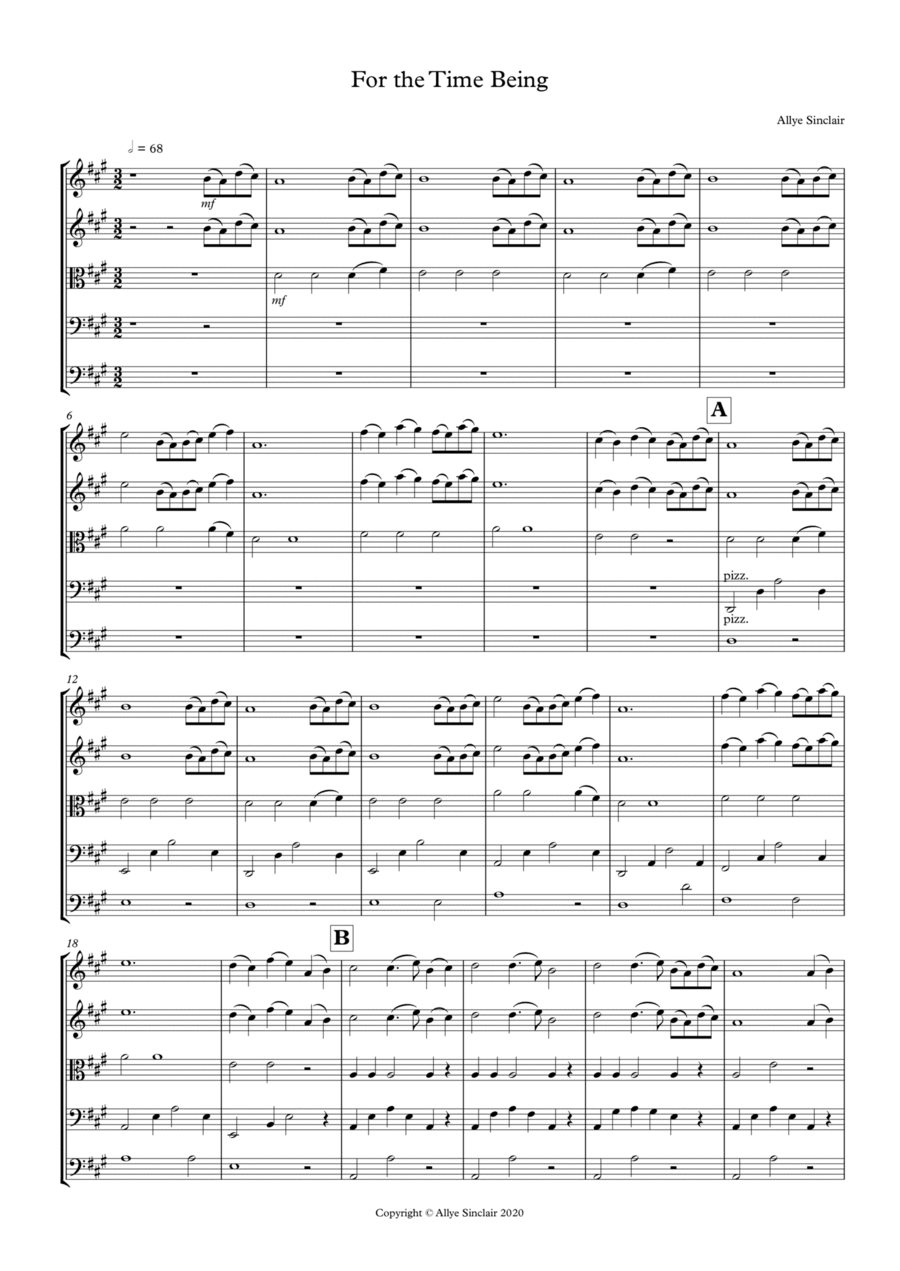 For the Time Being Cello scores gallery preview page 1