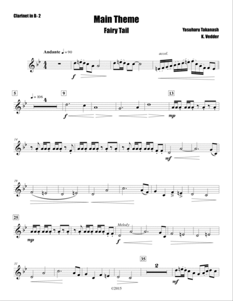 Fairy Tail Clarinet Solo scores gallery preview page 5