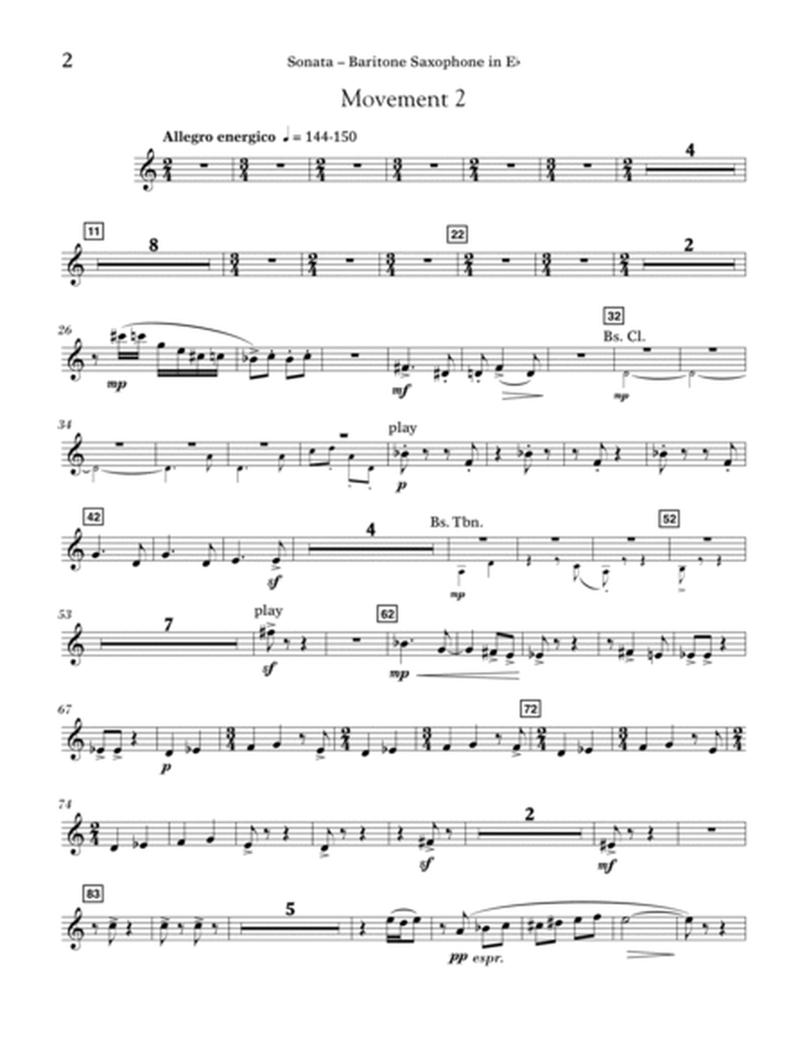 Sonata for Alto Saxophone, Op. 29 - Eb Baritone Saxophone