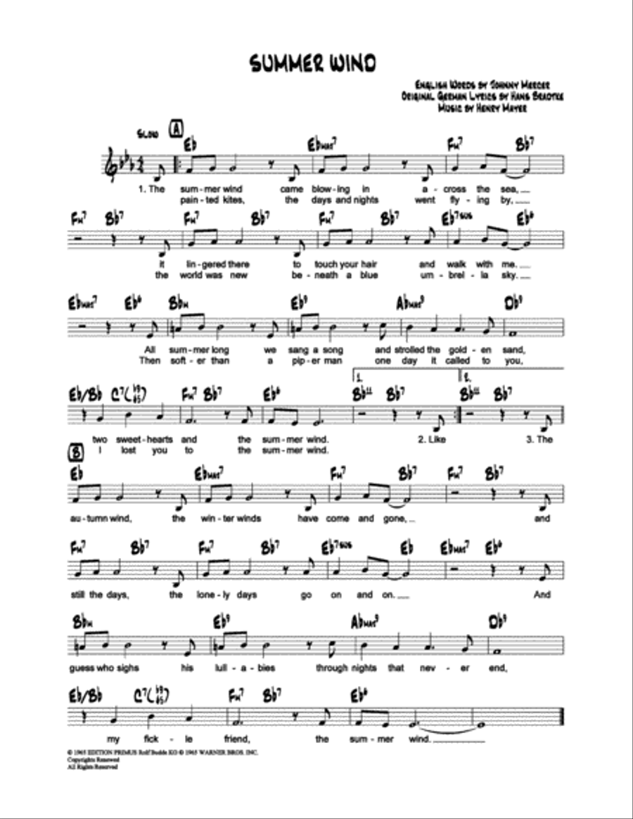 Summer Wind School and Community scores gallery preview page 1