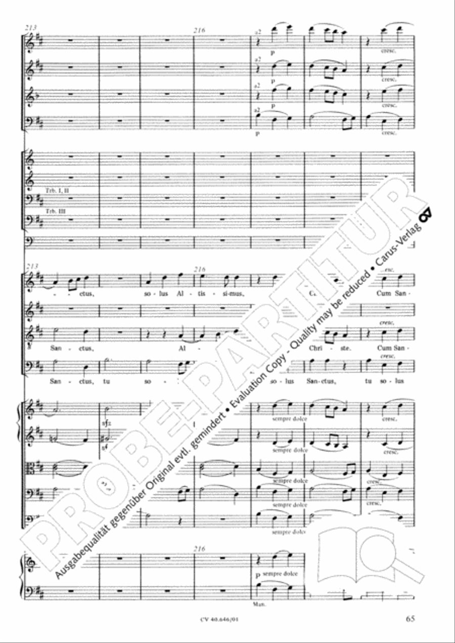Mass in A Major (2 versions) STB scores gallery preview page 76