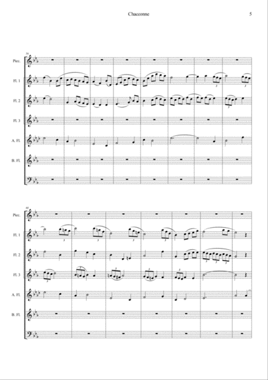 Chacconne from First suite Eb Woodwind Ensemble scores gallery preview page 5