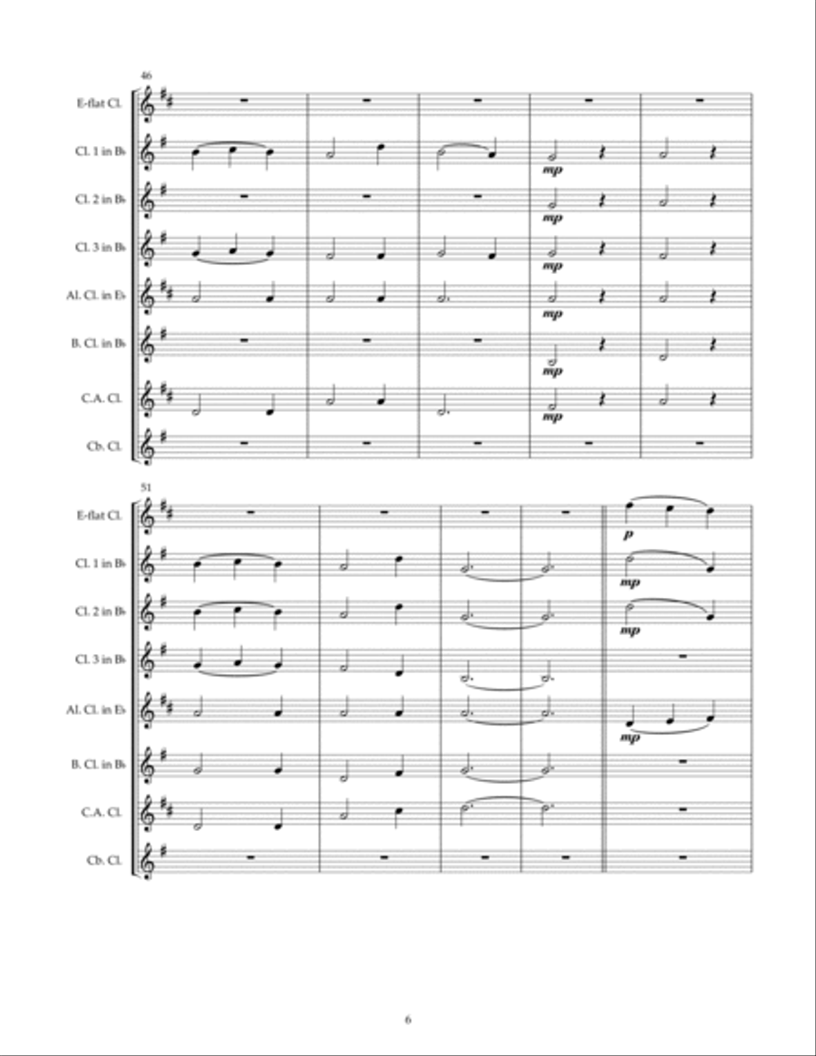 Bring a Torch, Jeannette, Isabella Woodwind Ensemble scores gallery preview page 6