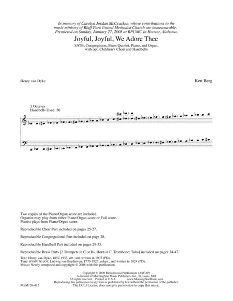 Joyful, Joyful, We Adore Thee 4-Part scores gallery preview page 2