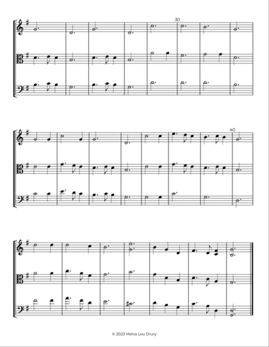 Silent Night String Trio scores gallery preview page 3