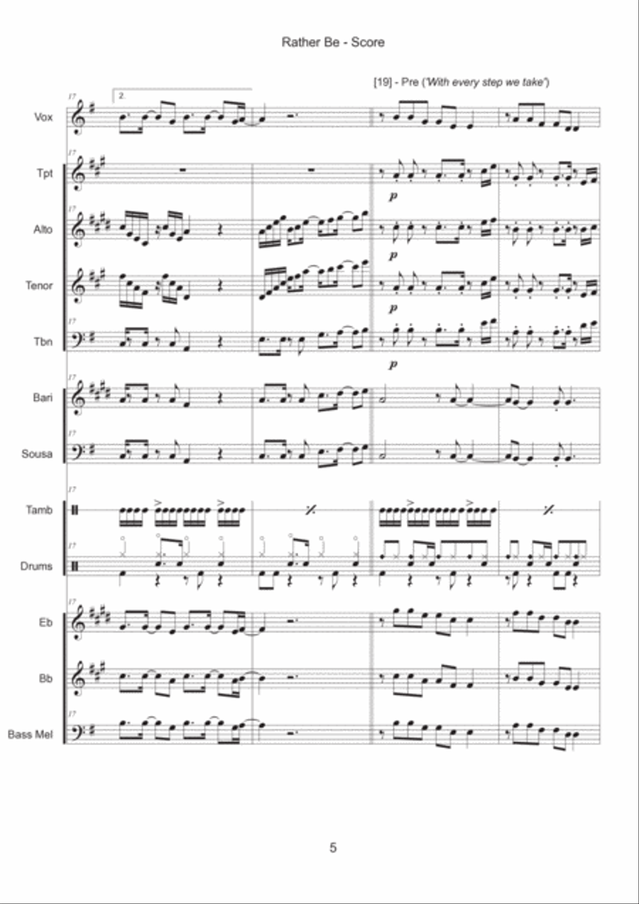 Rather Be Large Ensemble scores gallery preview page 5