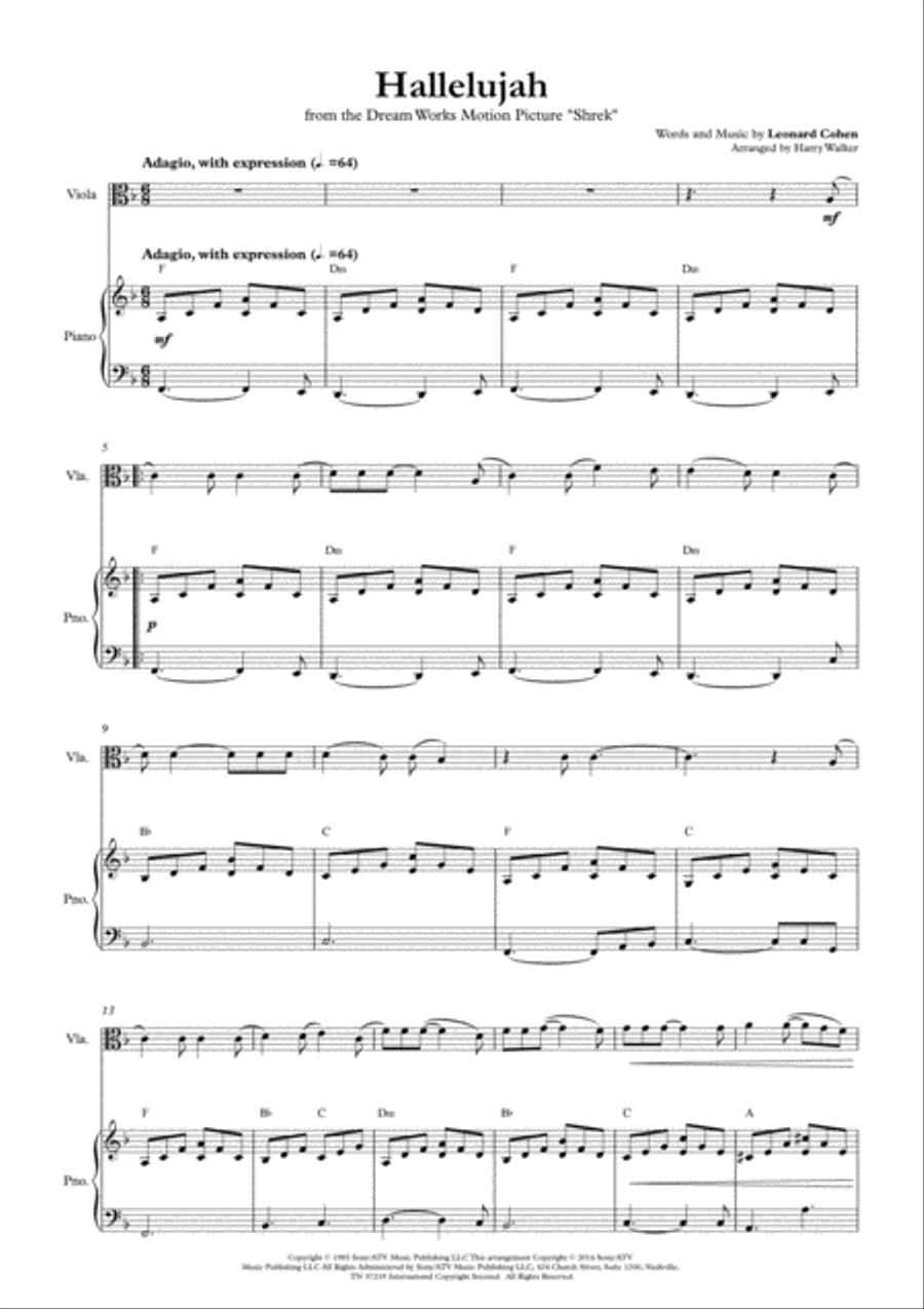 Hallelujah String Duet scores gallery preview page 3