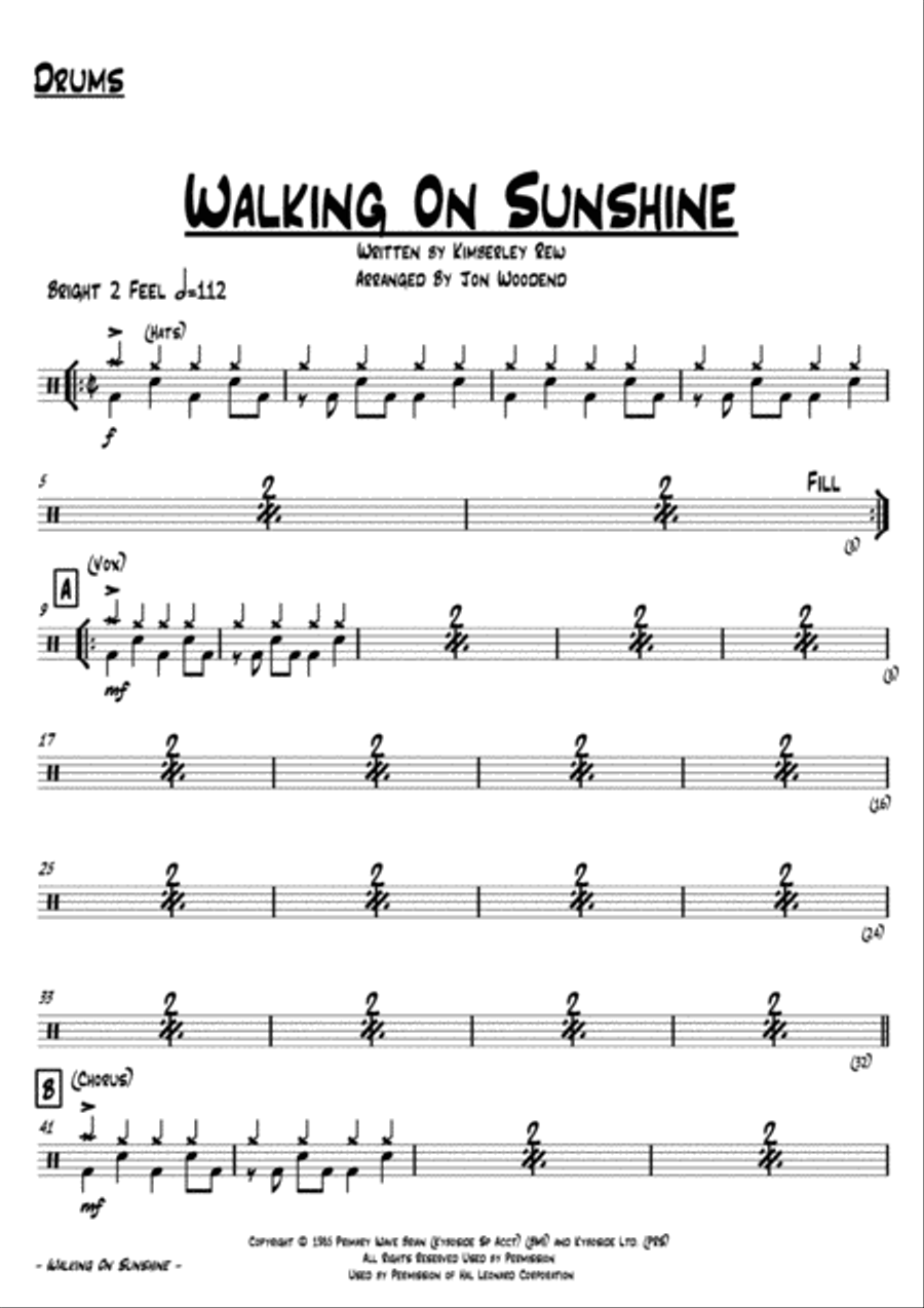 Walking On Sunshine Jazz Ensemble scores gallery preview page 2