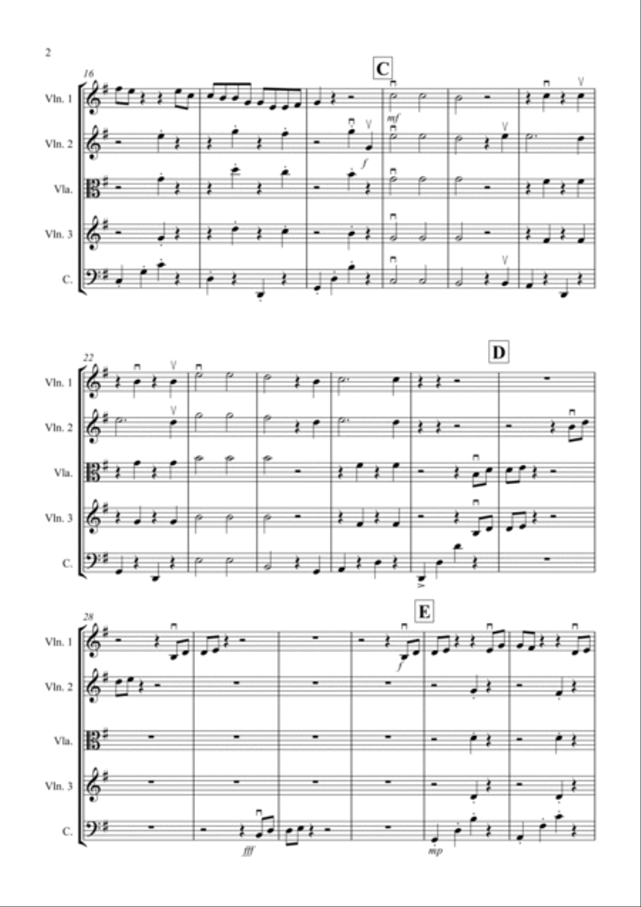 Dance of the Hours for String Quartet String Quartet scores gallery preview page 2