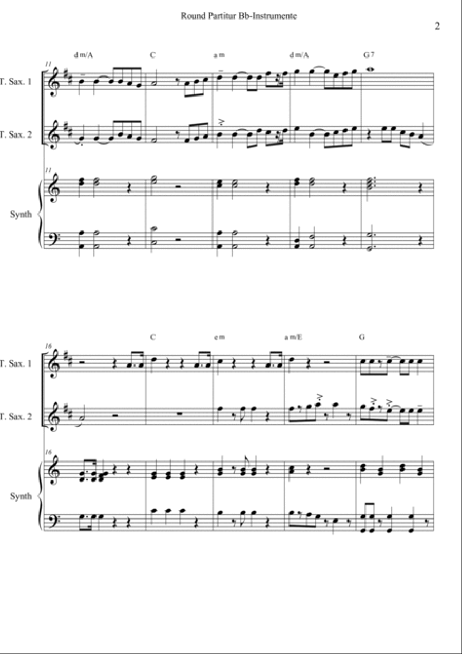 Round for Bb-instruments Small Ensemble scores gallery preview page 4