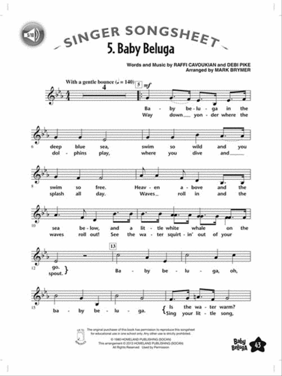 Baby Beluga Choir scores gallery preview page 2