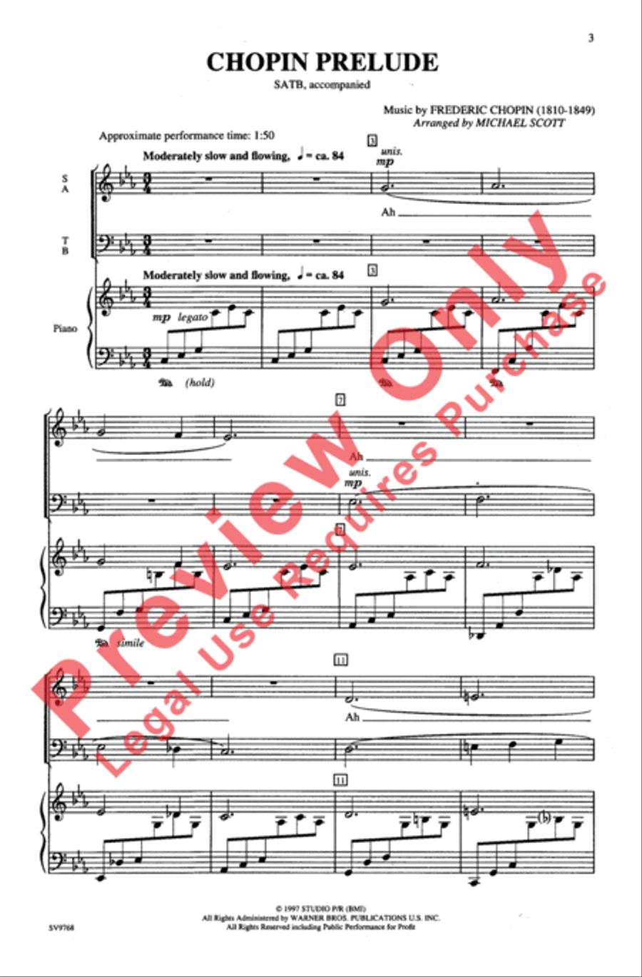 Chopin Prelude 4-Part scores gallery preview page 3
